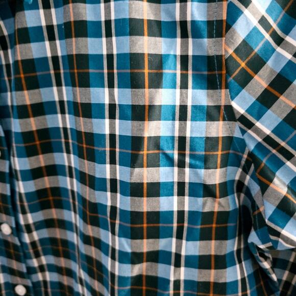 Lands' End Plaid Button Down Supima Cotton Shirt size 10 Petite Western - Picture 2 of 9